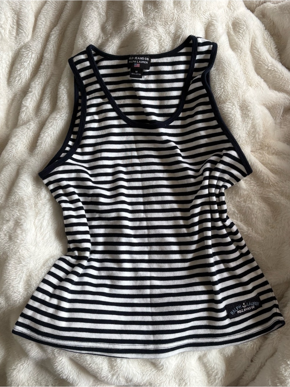 Ralph Lauren Navy & White Striped Tank
